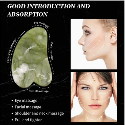 Gua Sha Stone Set Jade Roller & Facial Massage Board.
